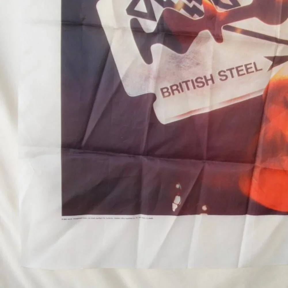 JUDAS PRIEST Banner/Flag, British Steel 1982 White, Square, Record cover